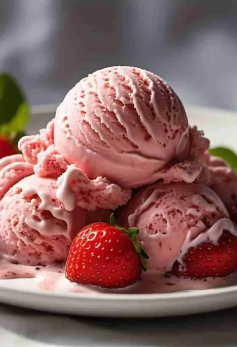 Homemade Strawberry Ice Cream