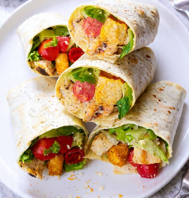 Chicken Caesar Salad Wraps