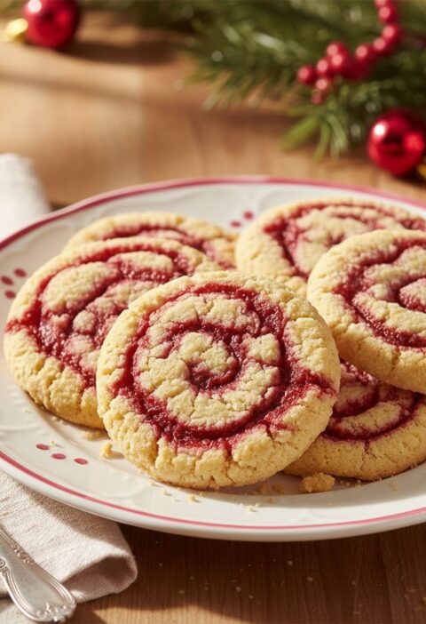 Raspberry Swirl Shortbread Cookies