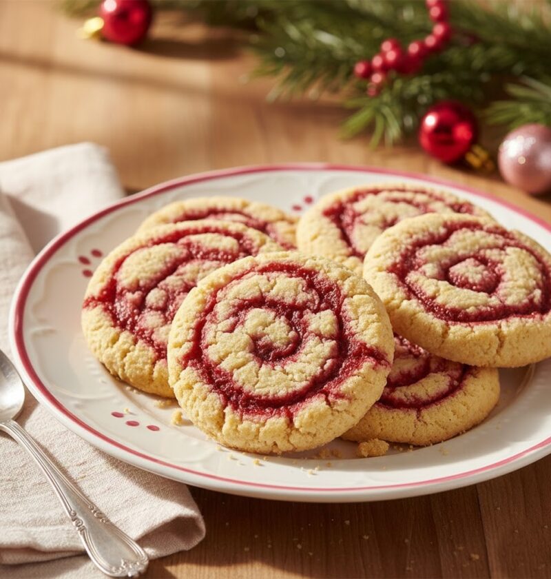 Raspberry Swirl Shortbread Cookies