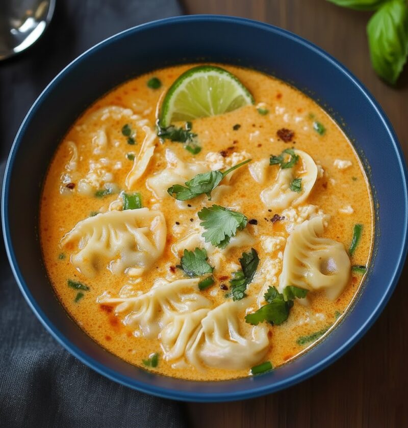 Thai Coconut Curry Dumpling Soup