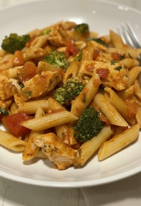 Tomato Chicken and Broccoli Penne